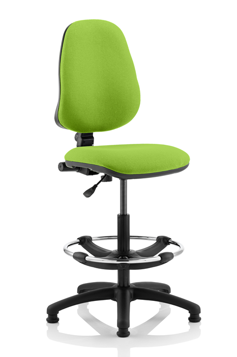 View Light Green Vantage Fabric Draughter Chair With Adjustable Foot Stand Seat Back Height Adjustment Backrest Recline Loop T Adjustable Arms information