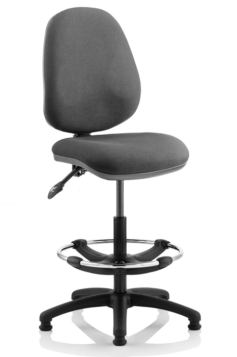 View Charcoal Vantage Fabric Draughter Chair With Adjustable Foot Stand Seat Back Height Adjustment Backrest Recline Loop T Adjustable Arms information