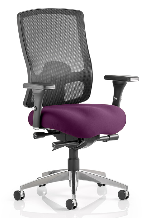 View Bariatric Mesh Heavy Duty Bariatric Office Chair Purple Deeply Padded Seat Tested To 32 Stone Backrest Recline Seat Height Adjusts Regent information