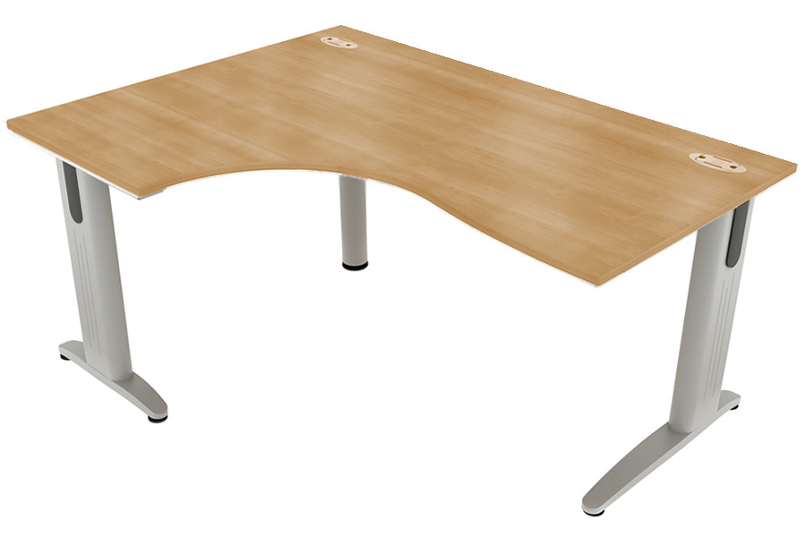 View Beech LShaped Left Corner Cantilever Desk 1800mm x 1200mm Domino Beam information