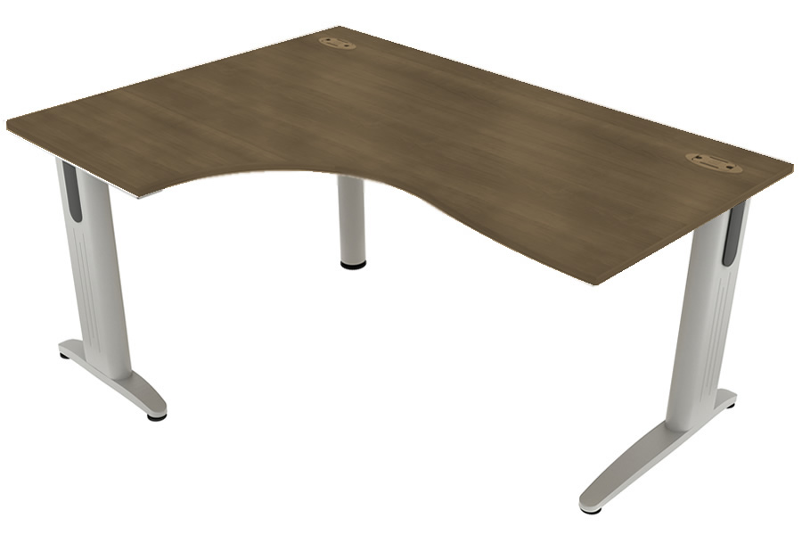 View Walnut LShaped Left Corner Cantilever Desk 1400mm x 1200mm Domino Beam information