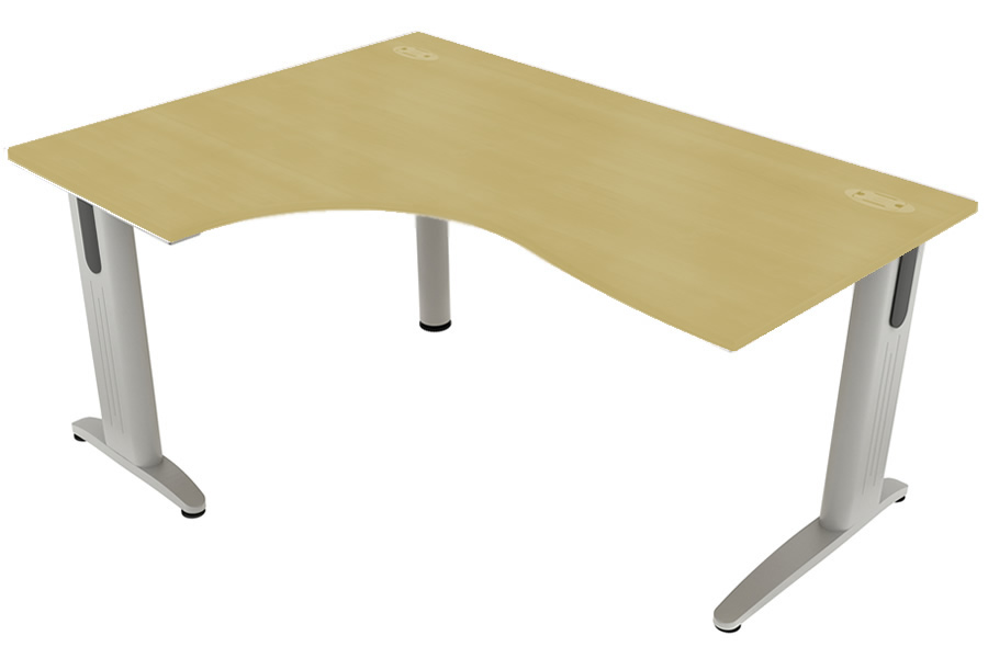 View Maple LShaped Left Corner Cantilever Desk 1400mm x 1200mm Domino Beam information