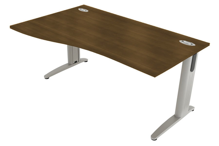 View Walnut Cantilever Wave Desk Left Hand 1800mm x 800mm Domino Beam information