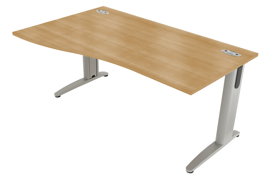 View Beech Cantilever Wave Desk Left Hand 1800mm x 800mm Domino Beam information