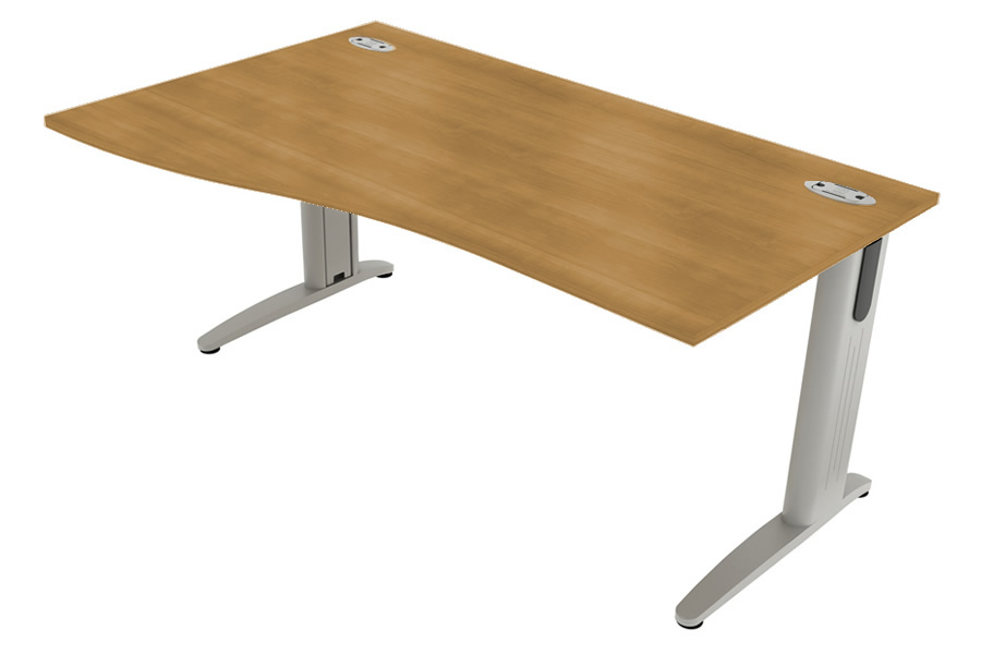 View Light Oak Cantilever Wave Desk Left Hand 1400mm x 800mm Domino Beam information