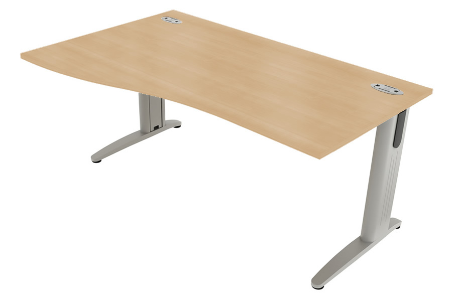 View Maple Cantilever Wave Desk Left Hand 1400mm x 800mm Domino Beam information