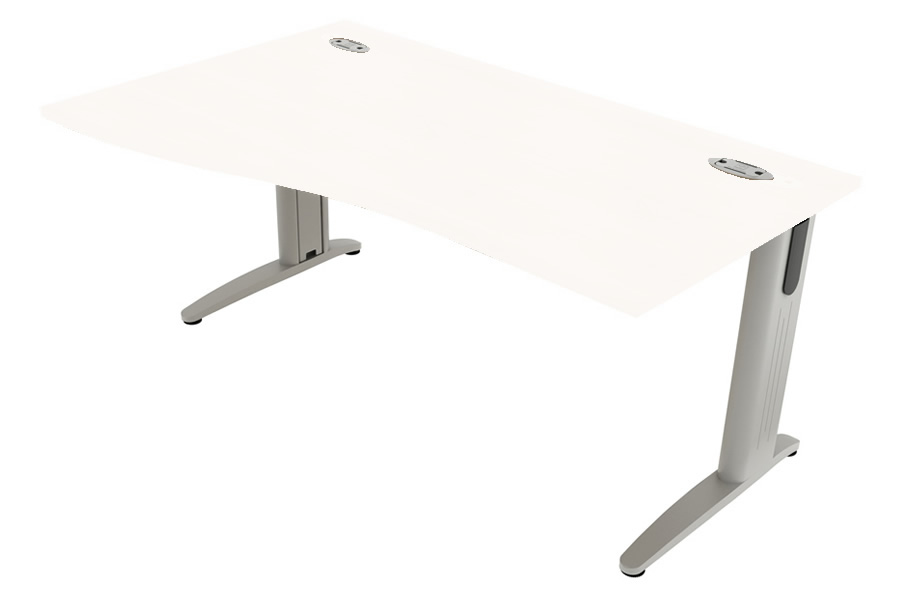 View White Cantilever Wave Desk Left Hand 1800mm x 800mm Domino Beam information