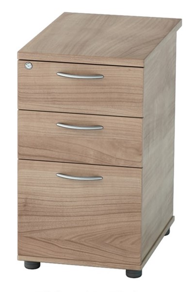 Birch Narrow Under Desk Pedestal Lockable Drawers Thames