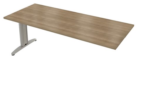 Domino Beam Plus 1 Meeting Table - 1800mm Birch Silver 