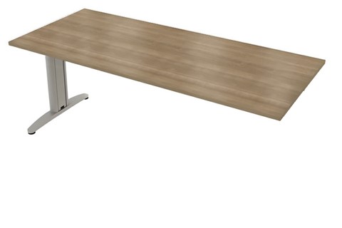 Domino Beam Plus 1 Meeting Table - 1800mm Birch Silver