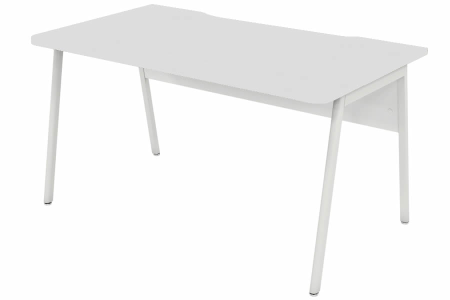 View Ascend White Modern AFrame Rectangular Office Desk 1200mm x 800mm 25mm Scratch Resistant Top Surface White Steel A Frame Leg information