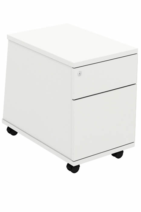 View White Mobile Office Two Drawer Pedestal Lockable Ascend information