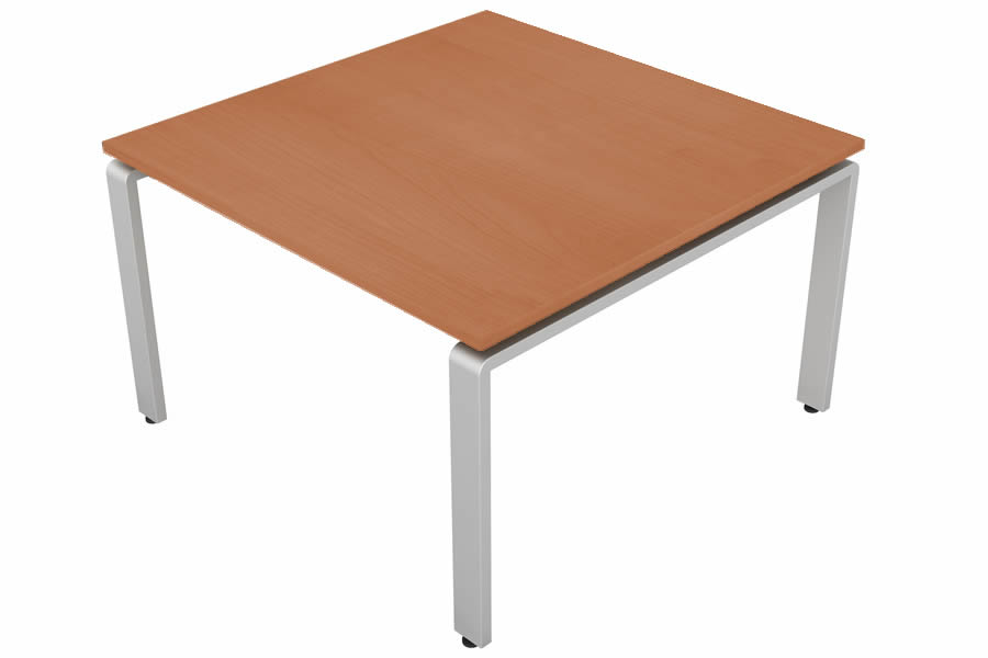 View Cherry Office Meeting Table With Silver Legs W1200mm x D1200mm Aura information