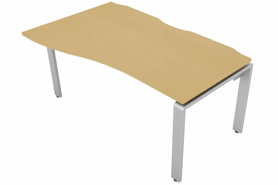 View Maple Wave Bench Office Desk Silver Leg Left Handed W1600mm x D800mm Aura Beam information