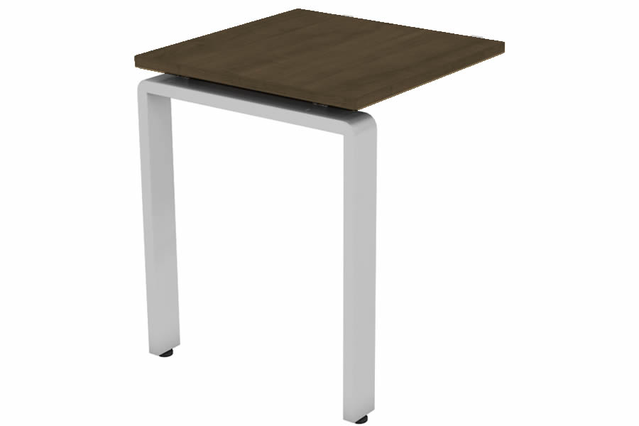 View Walnut Bench Desk Return Extension Silver Leg W1200mm x D600mm Aura Beam information
