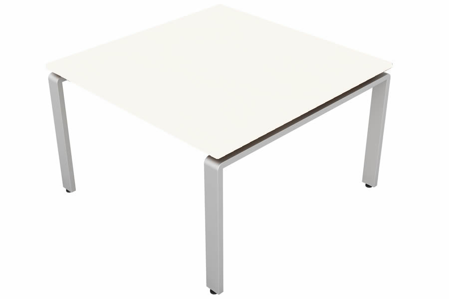 View White Office Meeting Table With Silver Legs W2400mm x D1200mm Aura information