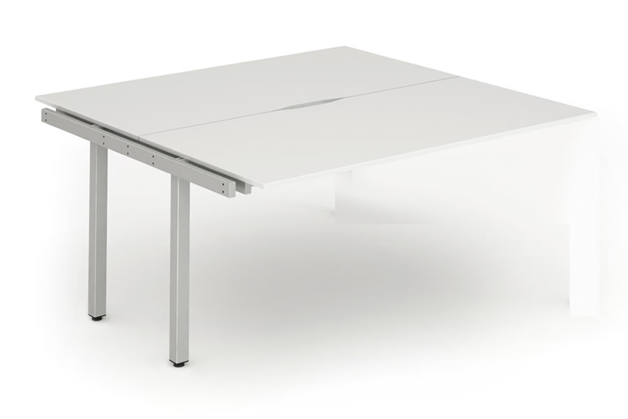 View White Double Bench Office Desk Extension 2 x 1200mm x 800mm Portland information