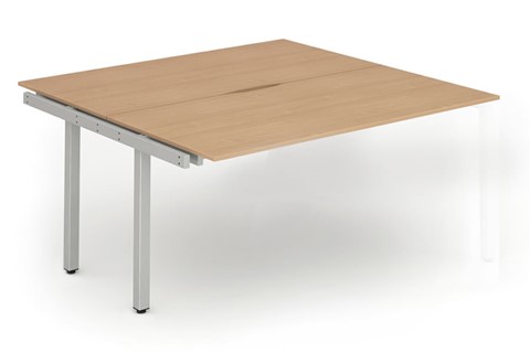 Portland Double Extension Desk - 1200mm Beech Silver