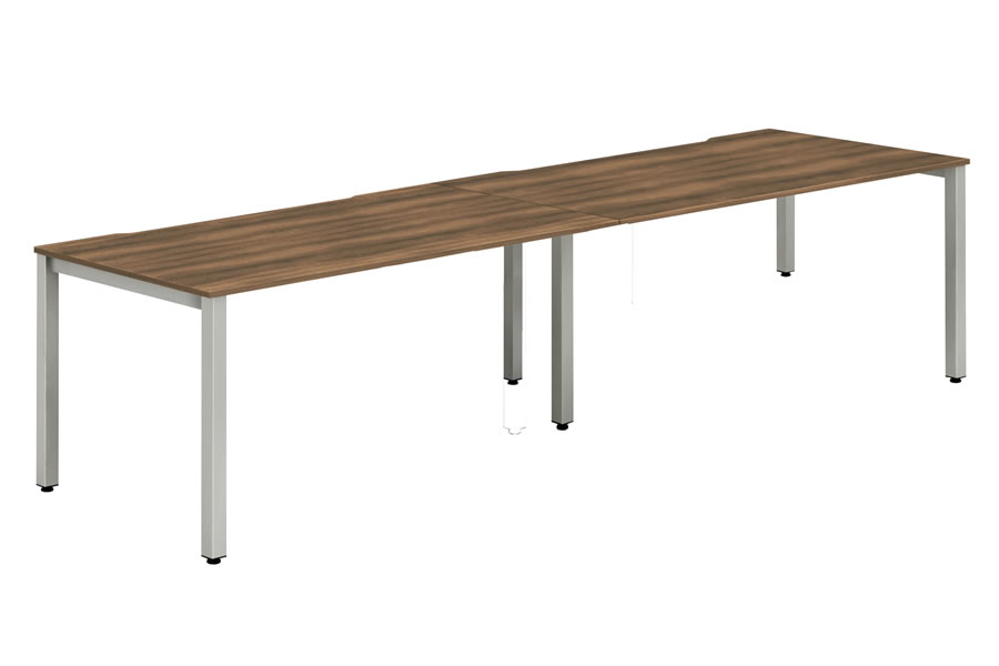 View Walnut Single Row 2 Person Bench Office Desk 2 x 1400mm x 800mm Portland information