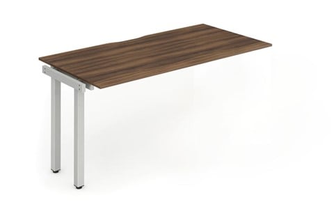 Portland Single Extension Desk - 1200mm Walnut Silver 