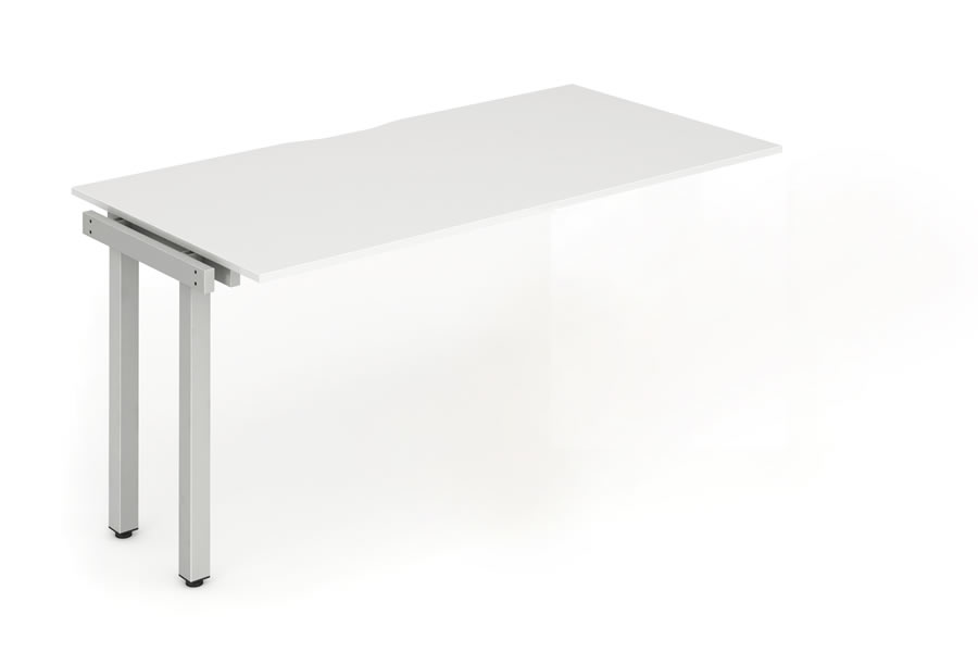 View White Single Bench Office Desk Extension 1400mm x 800mm Portland information