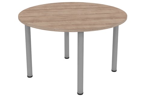 Thames Round Meeting Table - 1000mm Grey Birch