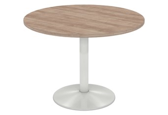 Thames Column Leg Meeting Table - 1000mm Birch Silver