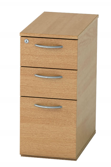 View Light Oak Narrow Under Desk Pedestal Lockable Drawers Thames information