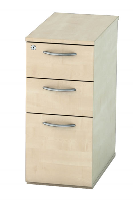 View Maple Narrow Under Desk Pedestal Lockable Drawers Thames information