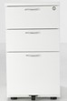 Kestral White 3 Drawer Desk High Pedestal