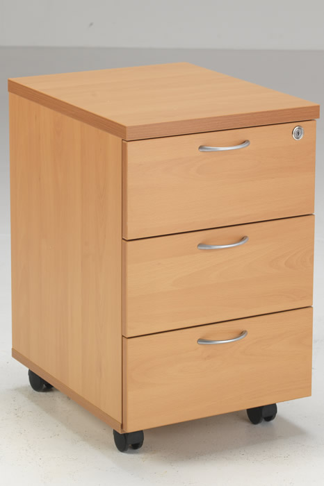 View Oak 3 Drawer Office Mobile Drawer Storage Pedestal Fully Lockable Box Drawers Two Keys Easy Glide Fully Extending Drawers Kestral information