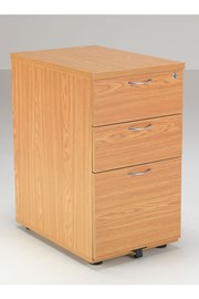 Hawk 3 Drawer Desk High Pedestal - Oak 
