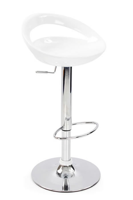 Tulip Barstool White Plastic Finish With Chrome Base Tulip Barstool