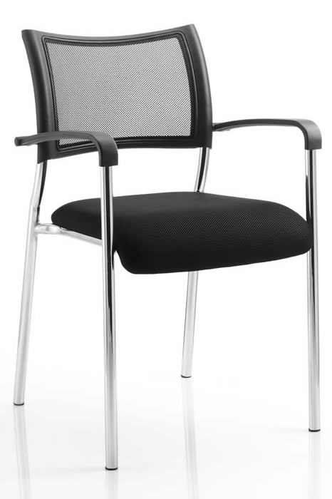 Stackable Chrome Meeting Chair With Arms