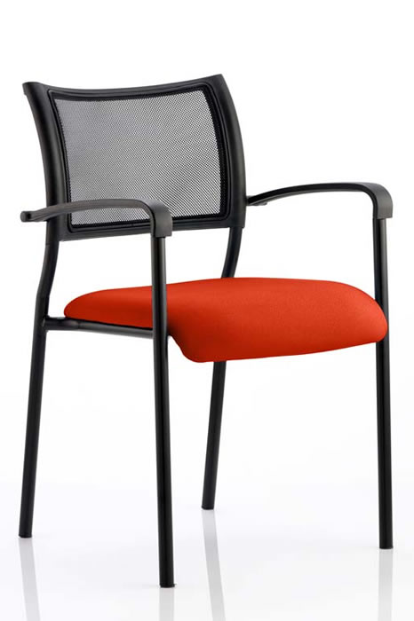 View Stackable Mesh and Fabric Meeting Chair Multiple Colours information