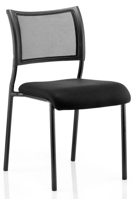 View Black Mesh Back Stacking Conference Chair Deeply Padded Seat Breathable Air Mesh Backrest Black Robust Steel Frame Stacks 8 High Melbourne information