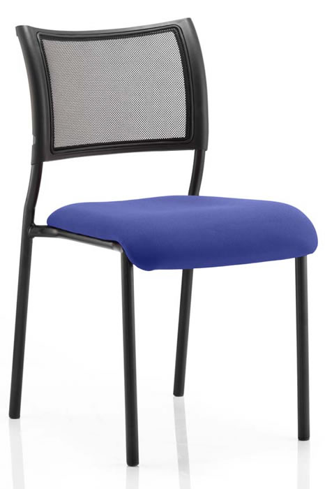 View Blue Mesh Back Stacking Conference Chair Deeply Padded Seat Breathable Air Mesh Backrest Black Robust Steel Frame Stacks 8 High Melbourne information