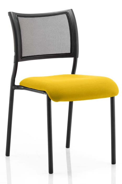 View Yellow Mesh Back Stacking Conference Chair Deeply Padded Seat Breathable Air Mesh Backrest Black Robust Steel Frame Stacks 8 High Melbourne information