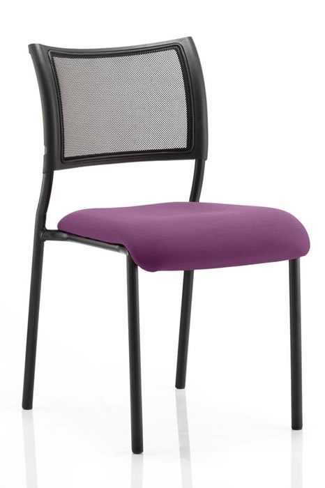 View Purple Mesh Back Stacking Conference Chair Deeply Padded Seat Breathable Air Mesh Backrest Black Robust Steel Frame Stacks 8 High Melbourne information